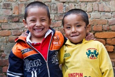 smiling boys in nepal